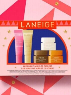 Laneige Ltd. Edition Midnight Minis Lip Glowy Balm and Lip Sleeping Mask Set A1